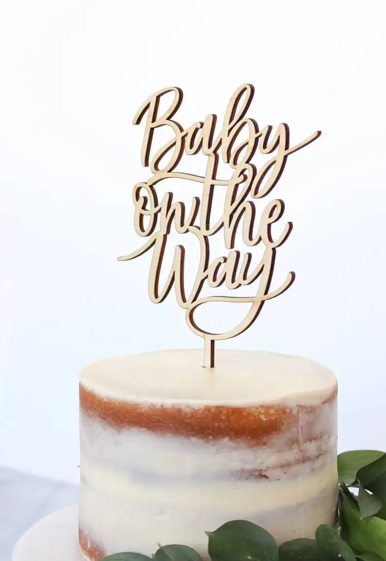 

Calligraphy Baby Cake Topper, Baby on the Way Cake Topper, Custom Baby Cake Topper, Baby Shower Cake Topper
