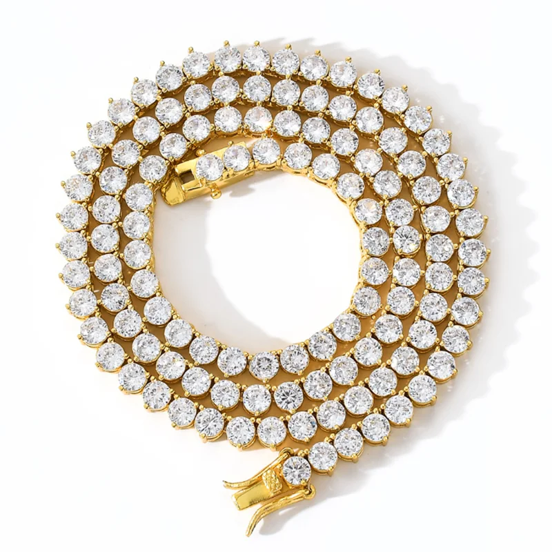 

Hip Hop White AAA Cubic Zircon Cuban Chain Men Necklace High Quality Link for Couple Jewelry