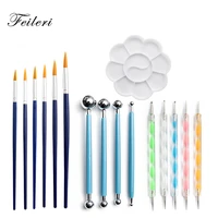16pcs mandala painting dotting tools with paint tray brushes dotting rods ball stylus pen stencil for nail rock fabric wall art