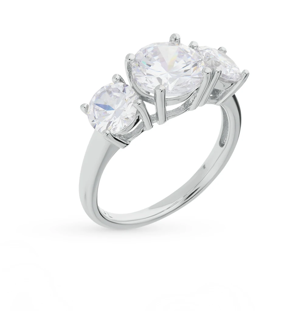 Серебряное кольцо с фианитами SUNLIGHT проба 925 | Украшения и аксессуары
