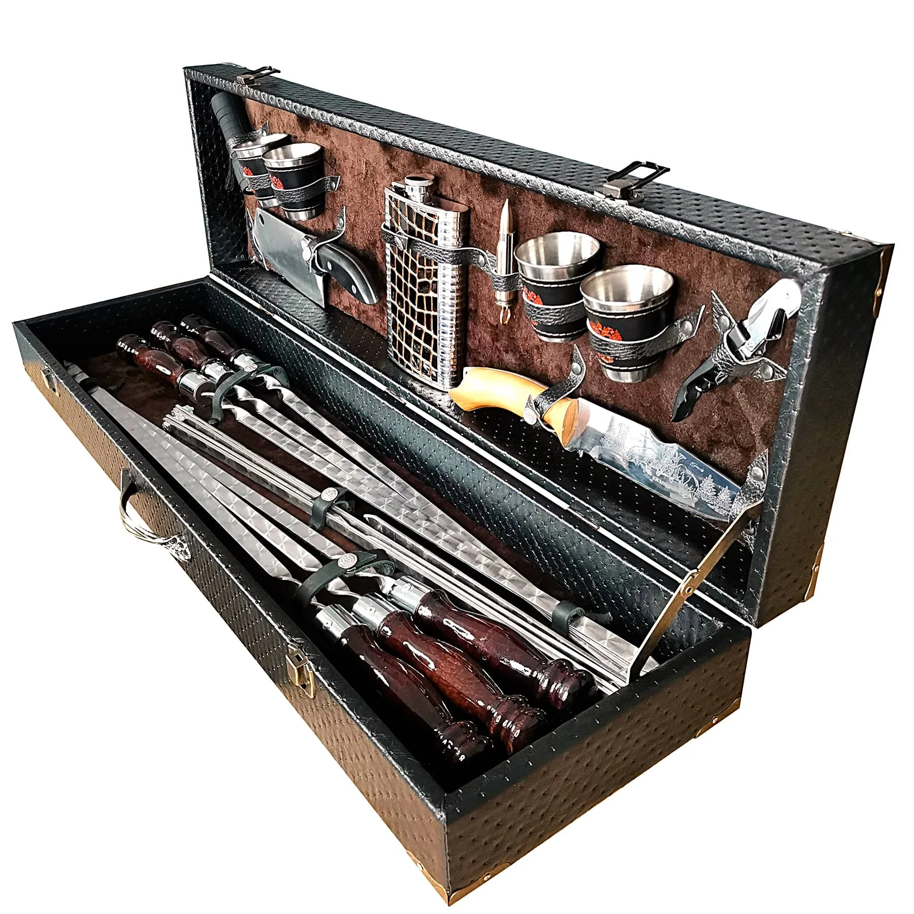 Набор шампуров подарочный в чемодане. Кизлярский шашлычный набор. Rubicon набор для шашлыка в чемодане. Набор для шашлыка. Набор для шашлыка.