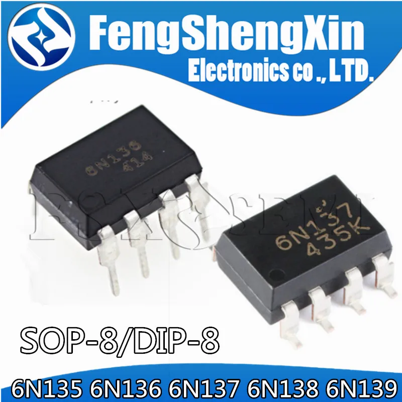 

10pcs/lot 6N135 6N136 6N137 6N138 6N139 DIP-8 6N135S 6N136S 6N137S 6N138S 6N139S SOP-8 Optocouplers