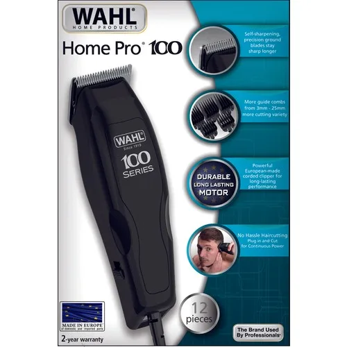 

Wahl Home Pro 100 Hair Clipper Trimmer Cordless Re-chargeable Electric Professional Barber Hair Cutting Machine