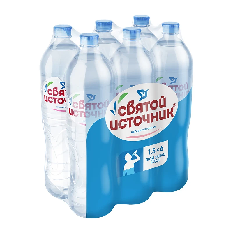 Питьевая вода "Святой Источник" | 4 упаковки 1 5л (6 бут.) негазированная