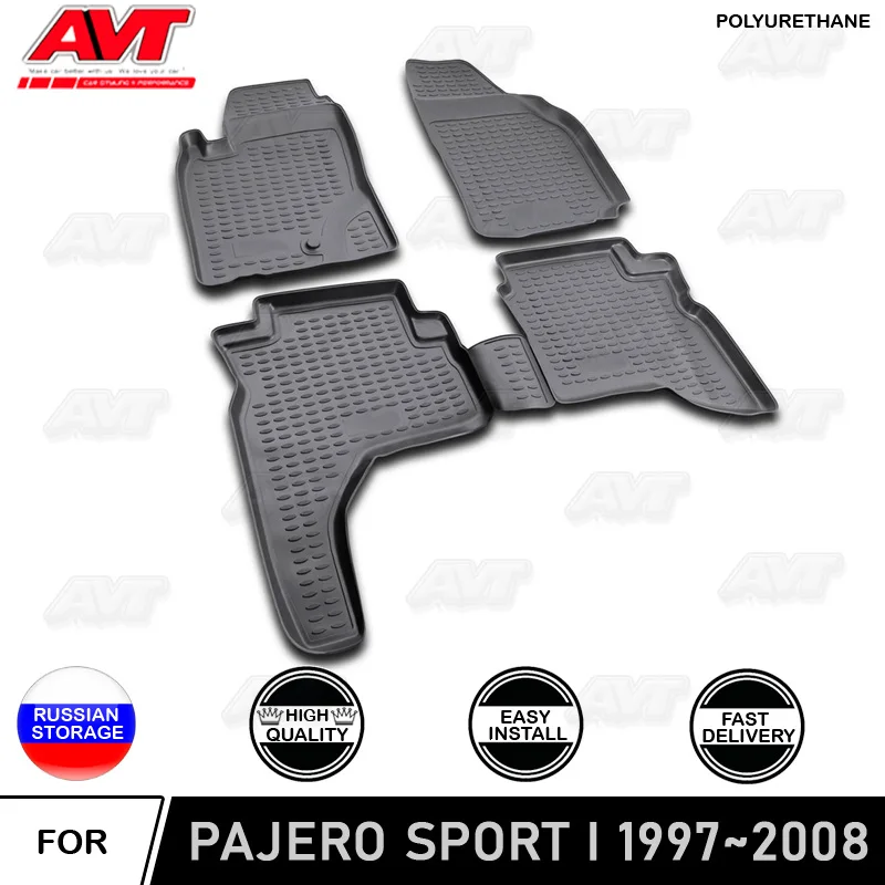 Коврики для Mitsubishi Pajero Sport I полиуретановые коврики Нескользящие резиновые салона