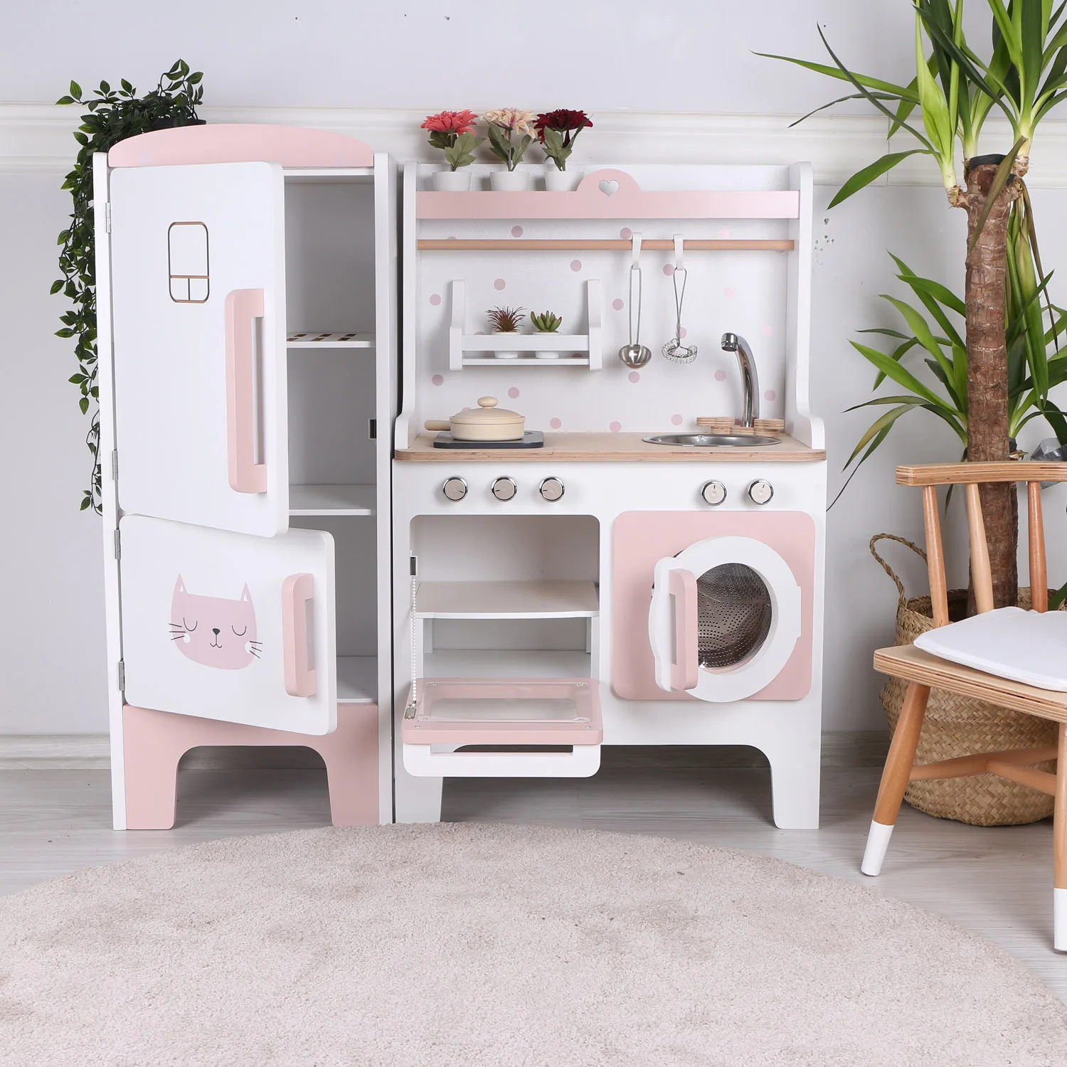 

Wooden play house kitchen toy model simulation palmgren-3-6 years old wooden child kitchen set-realistic kids kitchen