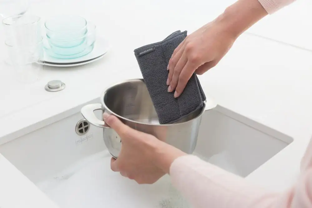 Набор салфеток для уборки Brabantia &quotSink Side&quot из микрофибры 30х30см 2 штуки темно серые