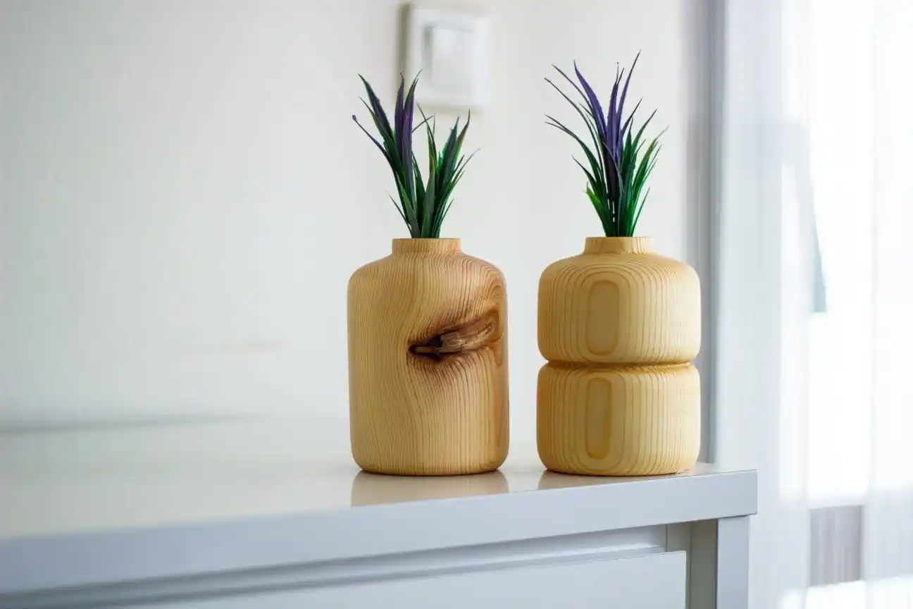 

Scandinavian Style Wooden Vase Decoration Home Soft Wood Minimal style vase Natural wood vase for home interior