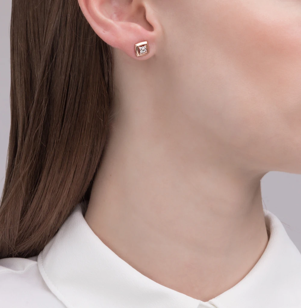 Silver earrings with cubic zirconia sunlight sample 925 | Украшения и аксессуары