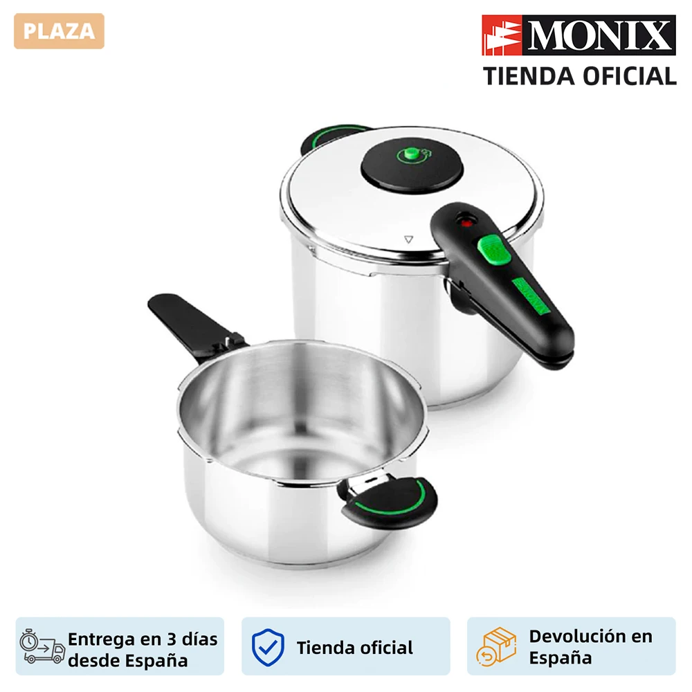 MONIX Presto - Set pots 4 + 6 литров нержавеющая сталь 18/10 подходит для всех видов кухонь газа