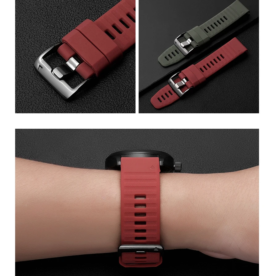 

Hot 26 22 Watchband Strap for Garmin Fenix 7X 6X 5X 5Plus 3 3HR D2 S60 Watch Quick Release Silicone Easyfit Wrist Band Strap