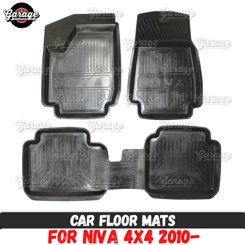 

Car floor mats for Lada Niva 4x4 2010- rubber 1 set / 4 pcs accessories protect of carpet car styling decoration