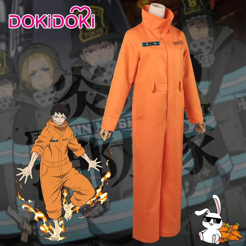 DokiDoki Аниме Косплей пожарная сила Enen no Shouboutai команда униформа Shinra Kusakabe мужчины