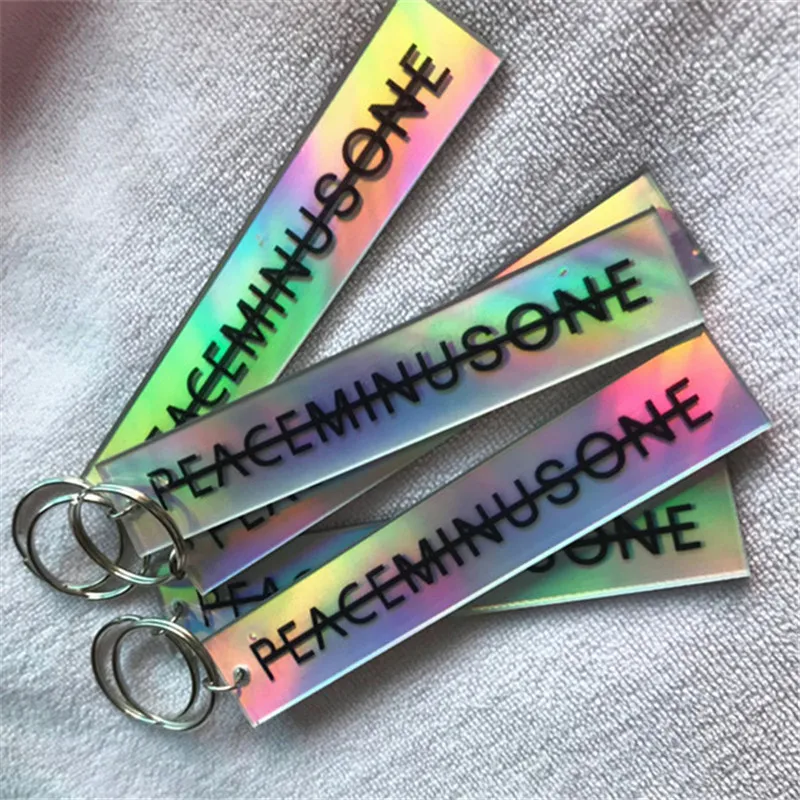 K-Pop G-DRAGON V.I.P INS лазерный прозрачный цветной GD Peaceminusone BigBang брелок одежда с кольцами аксессуары