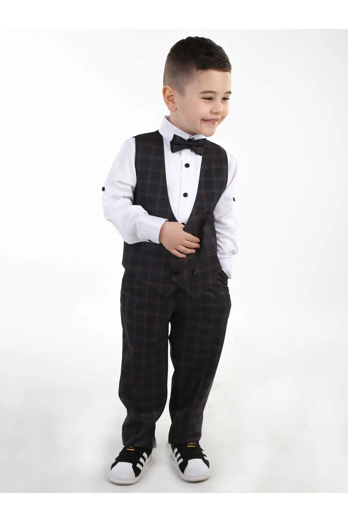Костюмы для мальчиков галстук-бабочка + рубашка брюки жилет джентльменская