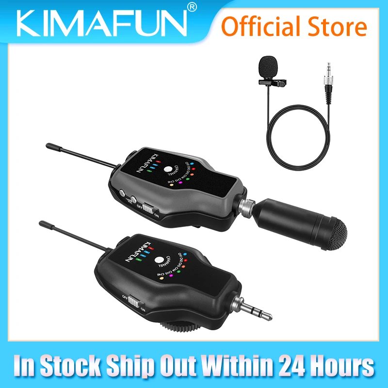 Нагрудный беспроводной микрофон KIMAFUN петличный UHF запись Vlog Youtube для прямых