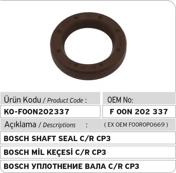 

F00N202337 Bosch CP3 Pump Shaft Seal F00R0P0669