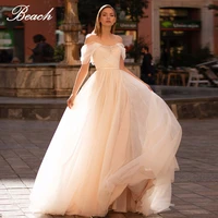 soft tulle wedding dress 2022 off the shoulder beading crystal design long sweep train vestido de novia bridal gown backless