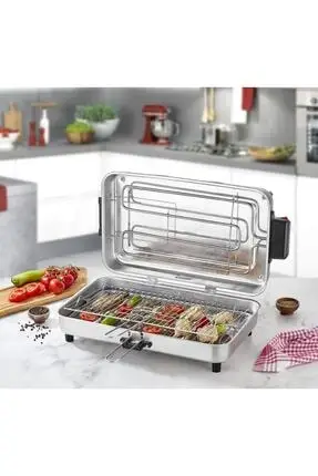 

BIG size DOUBLE WIRED MACRO ELECTRIC GRILL HOUSEHOLD TYPE COMFORTABLE COOKING BBQ 1300W ELECTRIC
