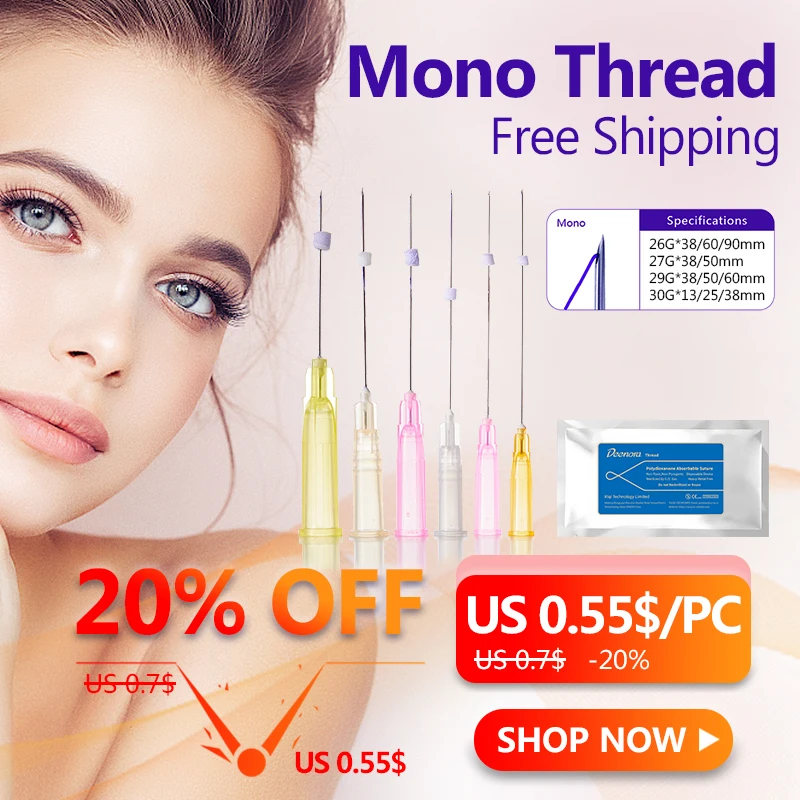 

CE 20PC/Bag Mono Tornado Screw Absorbable Sterile V Lift Face Eye Nose Suture Hilos Tensores Faciales PDO Thread