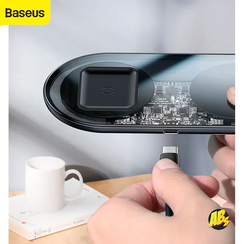 Baseus беспроводная зарядка Simple 2in1 18W для телефона iPhone iPad быстрая оригинал зарядное