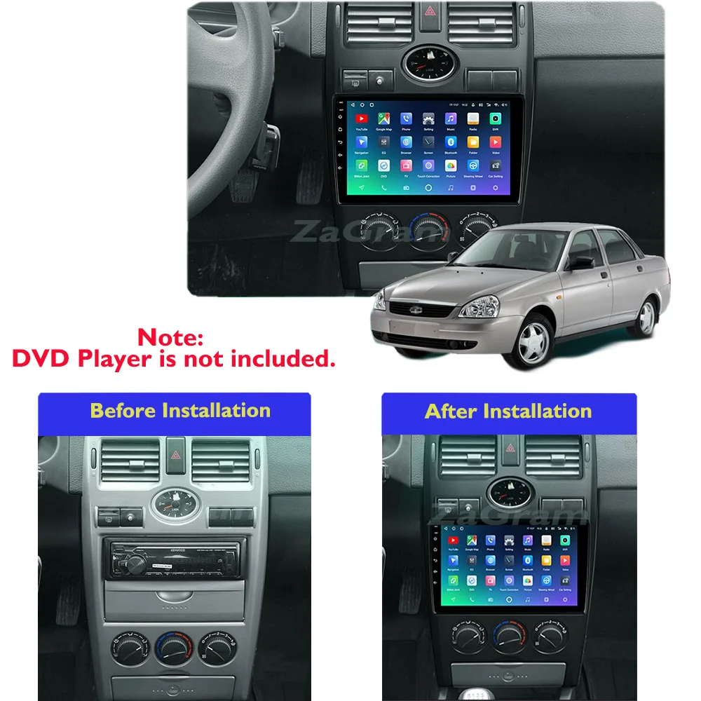 9 дюймов 2 Din Автомобильный видео панель для LADA Priora 2007-2014 Панель CD DVD проигрыватель
