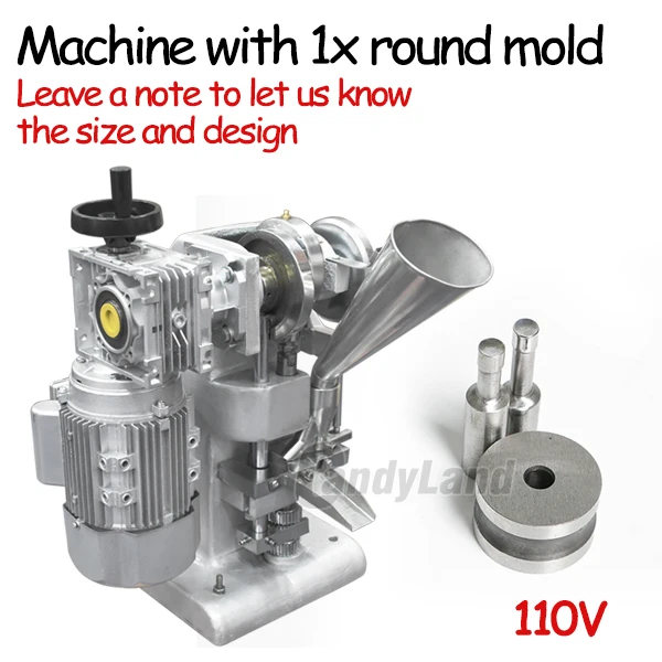 110V with 1xmold CandyLand TDP1 одиночный удар конфеты таблетки делая машину 5000 шт/час 40 кг Тип таблетки удар пресс машина для DIY прессформы - Цвет: 110V with 1xmold