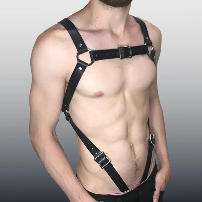 

Bondage Harness Men Sword Belt Gothic Chest Gay Lingerie Leather Sissy Rave Vest Sexy Bdsm Male Straps Exotic Tanks Accessories