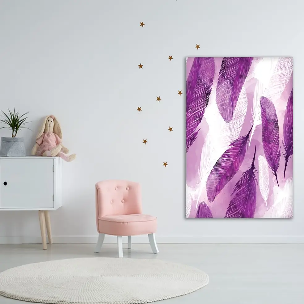 Гобеленовые Перья Узор природа шик современный яркий цветной акварельный