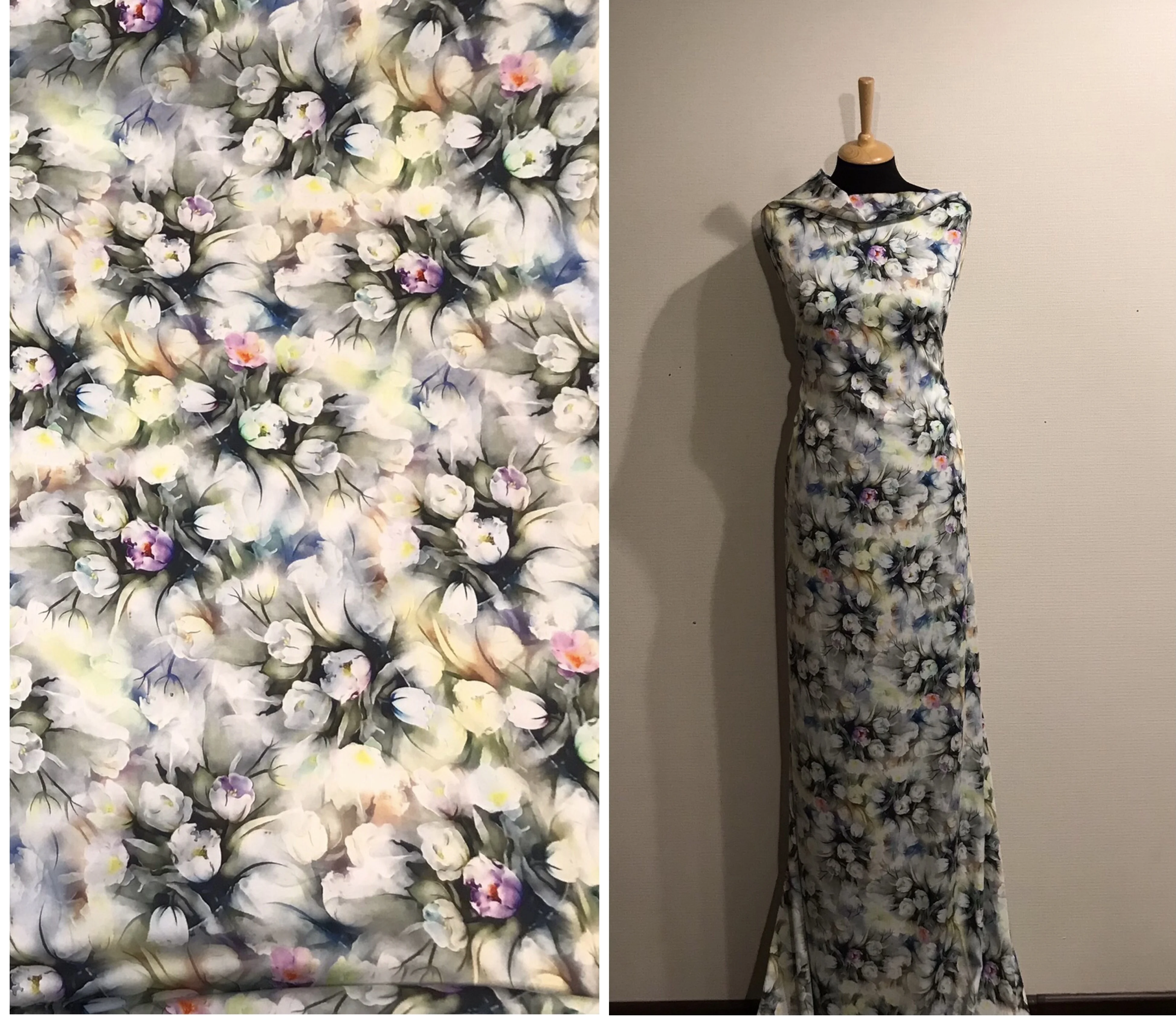 Шёлк Штапель тюльпаны. шёлк для платья. | Дом и сад