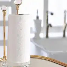 Elegant Glass Bathroom Kitchen Toilet Accessories Paper Towel Holder Crystal Stone Kitchen Organizer Handcraft Tissue Holder