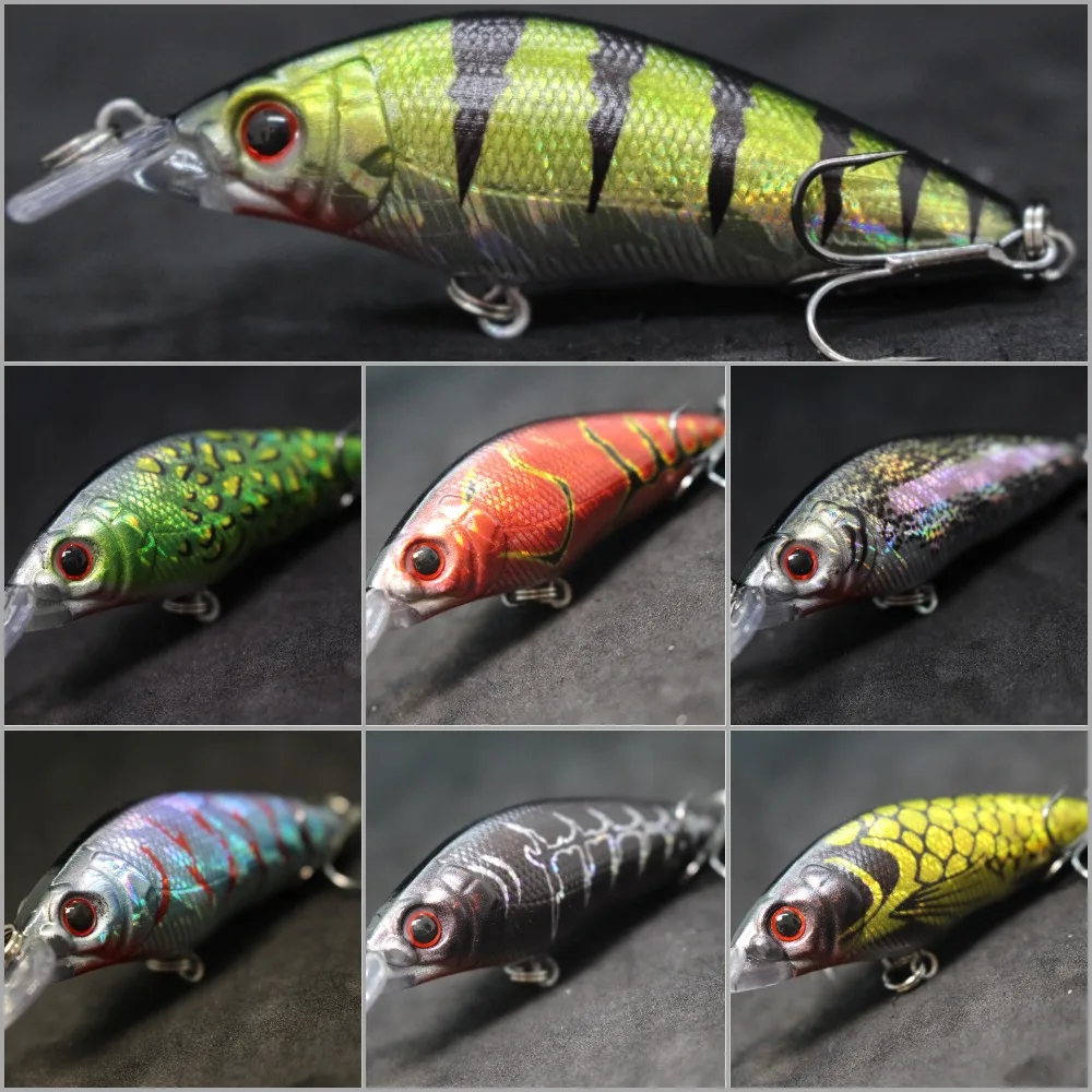 

wLure 8.1cm 7.1g Wide Swimming Action Short Body #6 Hook Insect Bait Fresh Water 3D Hard Eyes Crankbait Lure Fishing M583