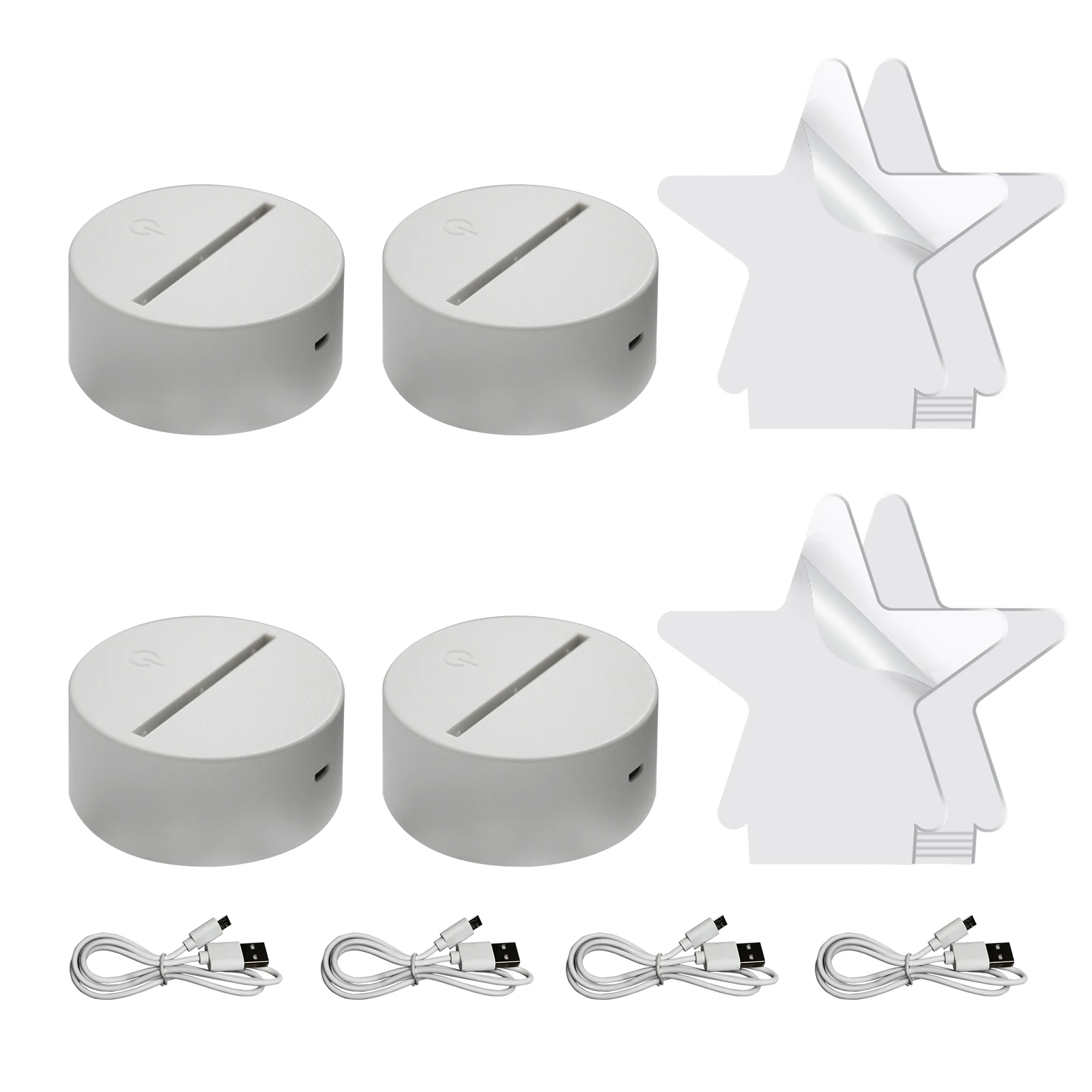 

3D Night LED Light Lamp DIY Star Acrylic Panel 7 Color Neon Table Atmosphere Decor Gifts Toy Party Restaurant Room Shop White 4