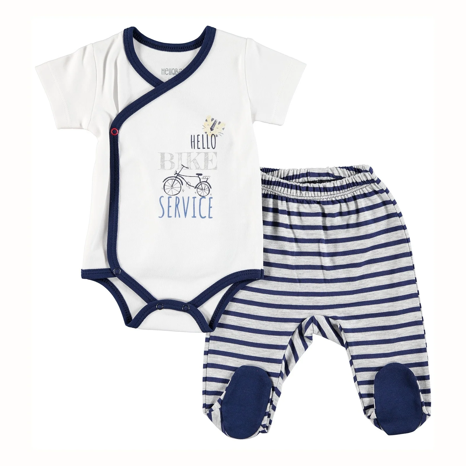 Ebebek HelloBaby/комбинезон для маленьких мальчиков с рисунком велосипеда комплект со