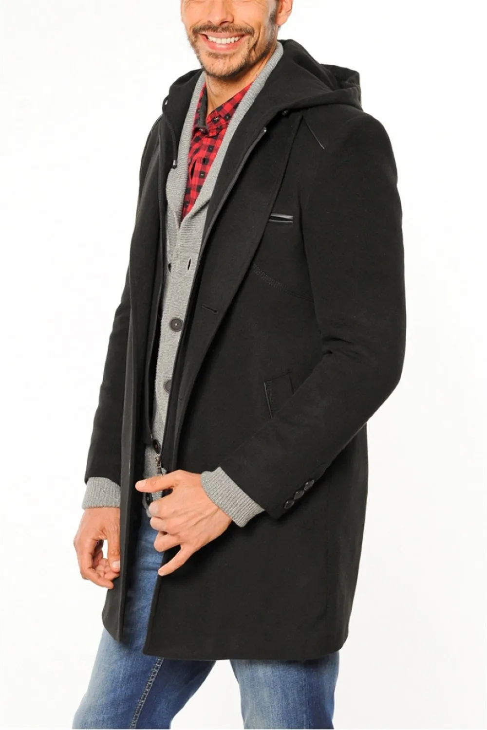 Черное Пальто DEWBERRY PLT8351|Мужские пальто| |