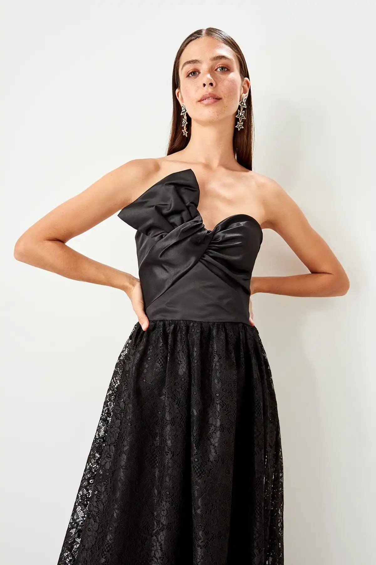 Модное Вечернее платье с воротником TPRSS19VF0049 | Свадьбы и торжества