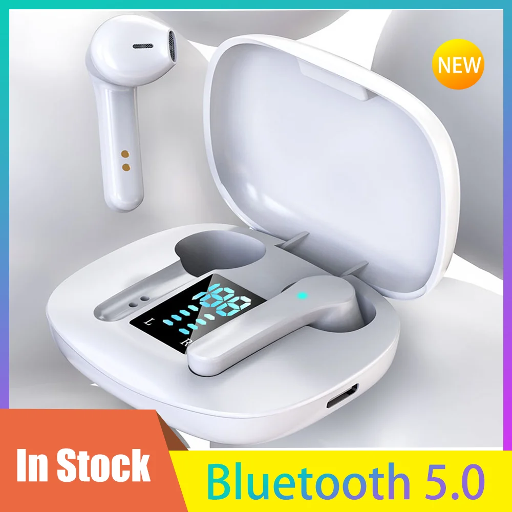 

TWS Bluetooth 5,0 светодиодные наушники беспроводные наушники стерео спортивные водонепроницаемые наушники с микрофоном для смартфона