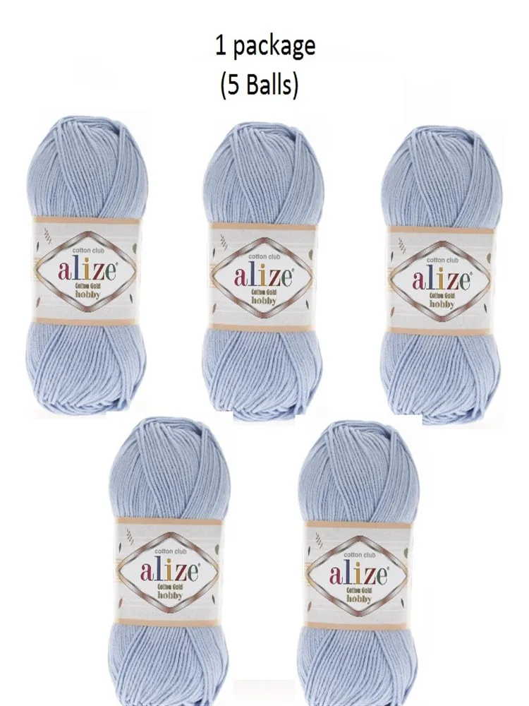 Нить 1 упаковка (5 шариков) вата золотой цвет хобби: голубая нить амигуруми (1 мяч: 50