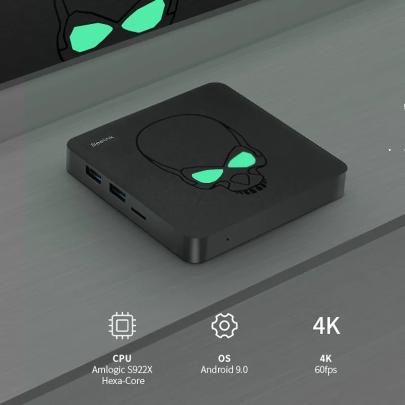 Beelink GT King TV Box Android 9 0 Amlogic S922X 4 Гб DDR4 64 ROM голосовое дистанционное управление 2 4G + 5 8G