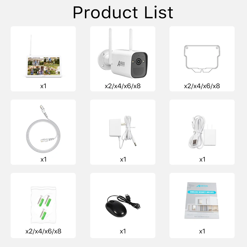 ANRAN батарея камера наблюдения NVR система комплект беспроводная наружная