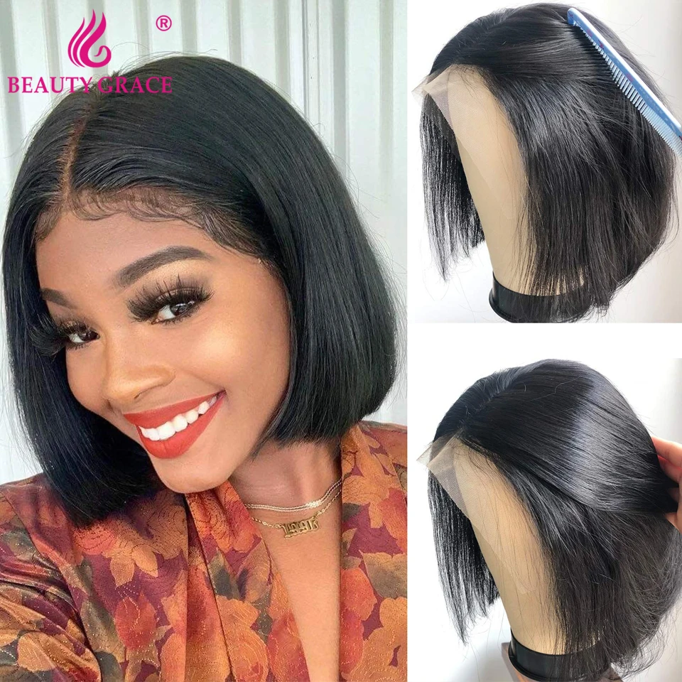 Brazilian Straight 13X4 Bob Lace Frontal Wigs For Women Bone Straight Bob Lace Front Wig Short Bob Wig Lace Front Human Hair Wig