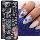 Штампованные пластины для ногтей, цветы, роза, лист, геометрический дизайн кружева, дизайн ногтей, печать, полировка, шаблоны, трафарет, маникюр, TRSTZFS01