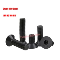 m4 m5 m6 m8 countersunk head socket cap screws allen bolts flat head hex drive screw din 7991 grade 10 9 steel black