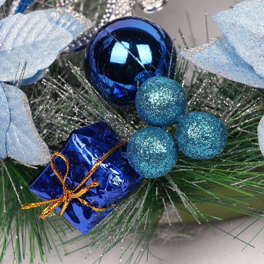 

Christmas Wreaths Decorations 30CM Artificial Christmas Wreaths with Bells Balls Bowknot and Letter Merry Christmas