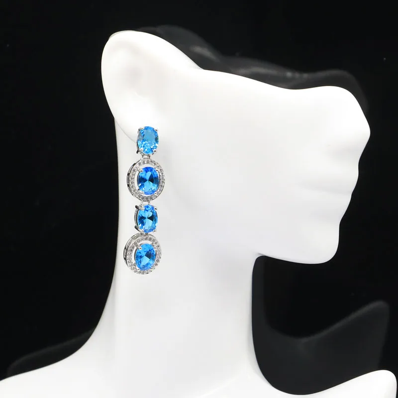 Женские свадебные серебряные серьги 41x11 мм 2020|pendant 925|pendant womanpendant 925 silver |