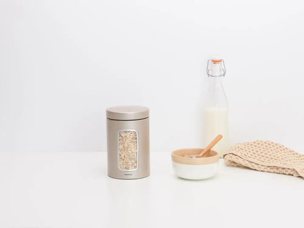 Контейнер для сыпучих продуктов Brabantia с окном 1 4л шампань 304828|Бутылки и банки