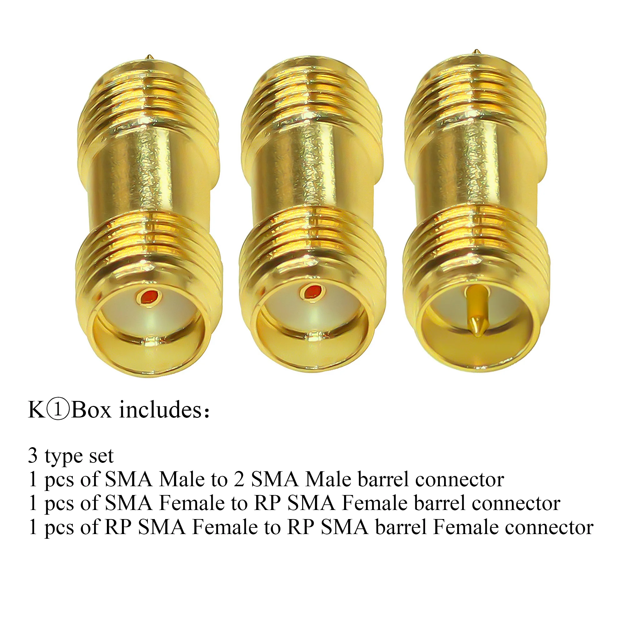 3 шт./лот 2 SMA муфта цилиндрический адаптер гнездо в женский RF разъем комплект