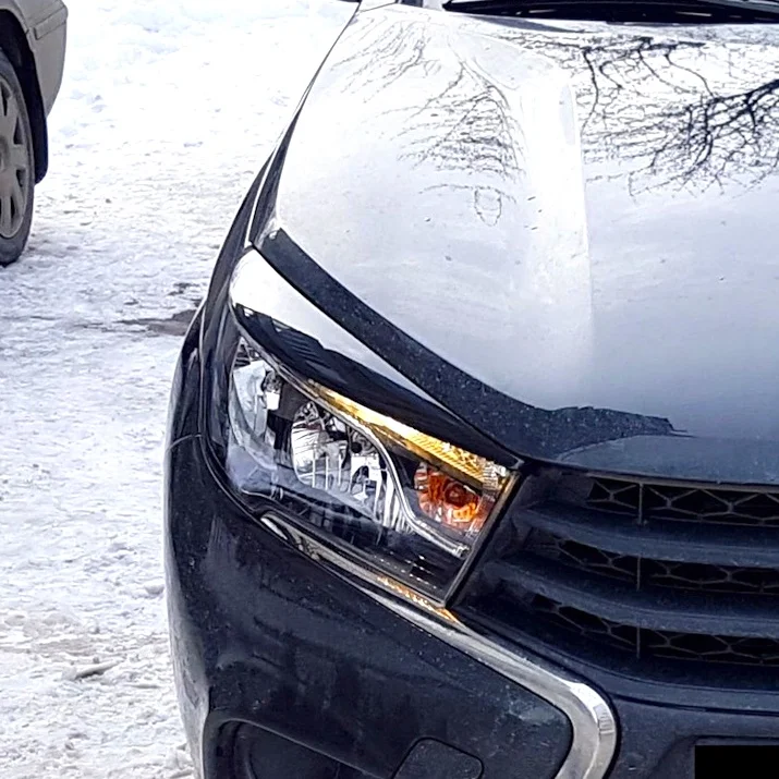 Для лада веста гранта приора накладки на фары ресницы реснички брови фонари свет