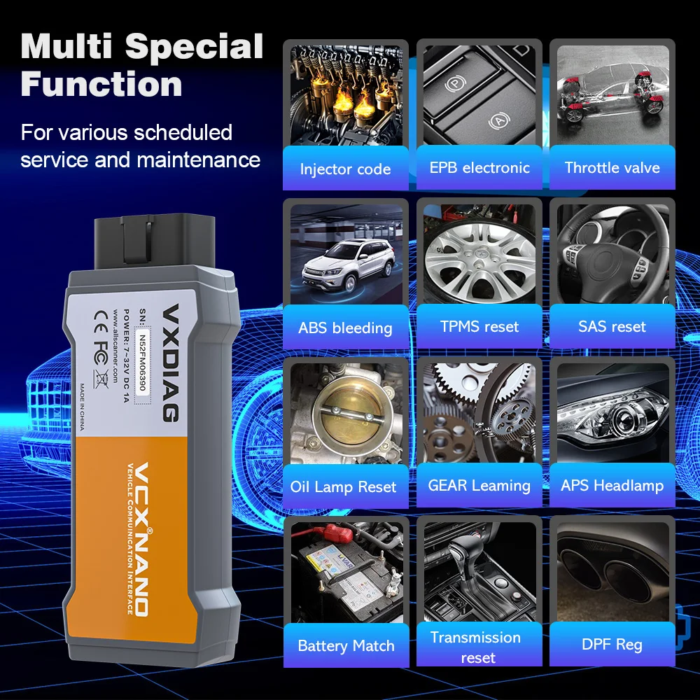 VXDIAG VCX NANO для VOLVO 2014D Dice USB OBD2 автомобильный диагностический инструмент все системы