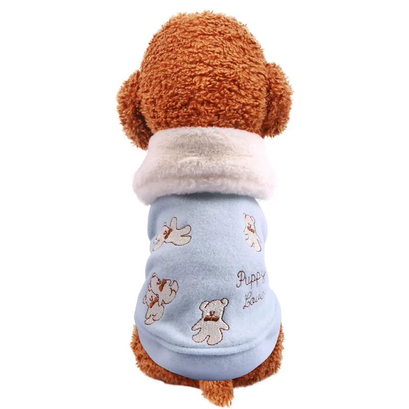 Мультяшная футболка для питомцев одежда зимы и осени теплое пальто маленьких